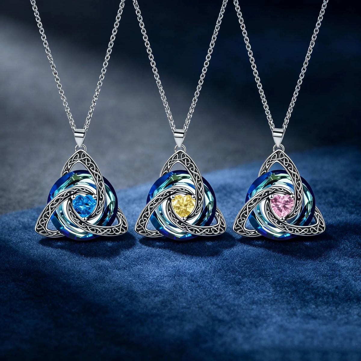 Geburtsstein-Keltische Trinity-Knoten-Halskette ✨