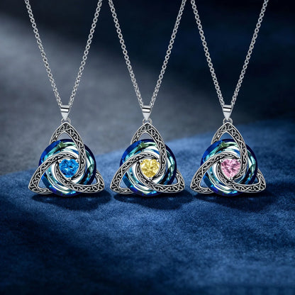 Geburtsstein-Keltische Trinity-Knoten-Halskette ✨