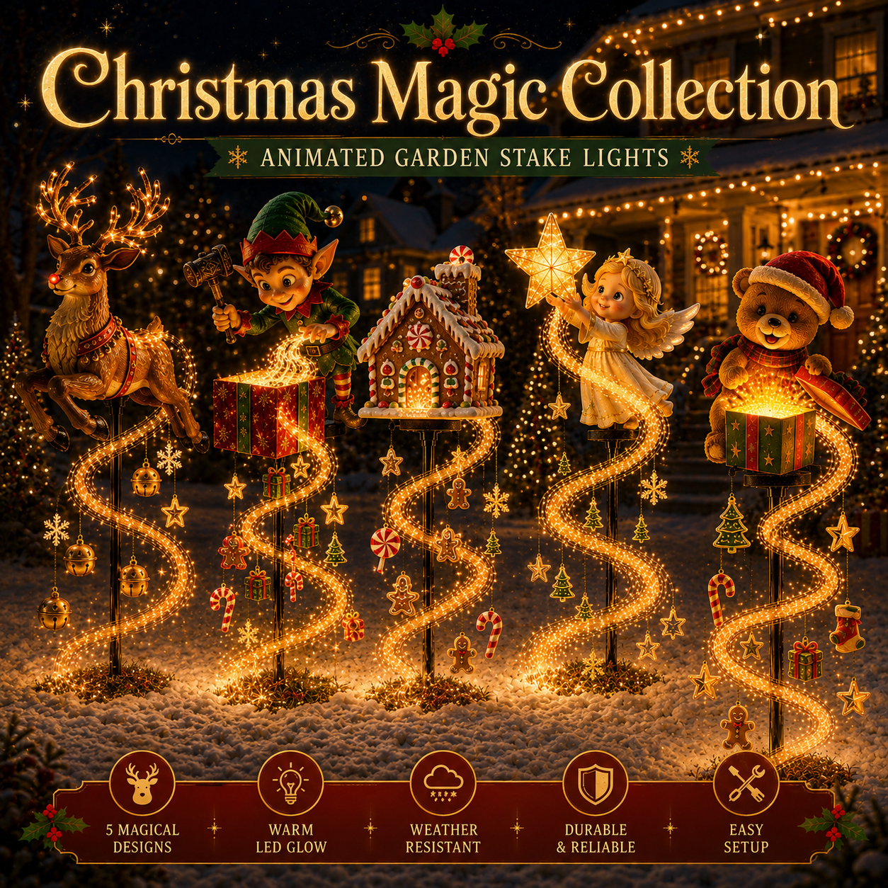 🎅Christmas Early Discount 49% Off🎄✨Christmas Magic Garden Collection - Transform Your Yard Into A Winter Wonderland With Enchanted Flowing Lights