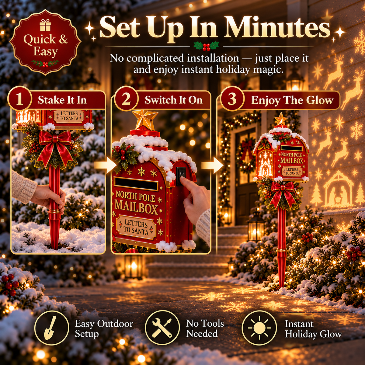 🔥 Last Day 50% OFF – 🎅Santa’s Magical North Pole Mailbox