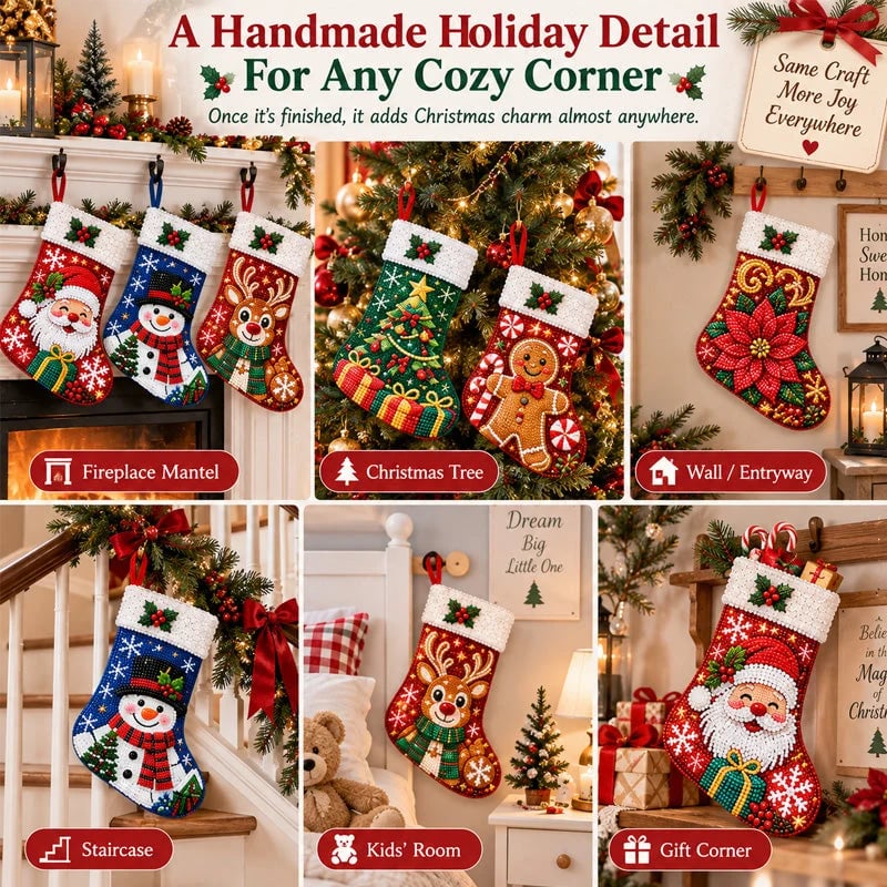 🎅 ✨ DIY Diamond Painting Christmas Stocking Kit - 🎄 Make a Christmas Stocking They’ll Remember