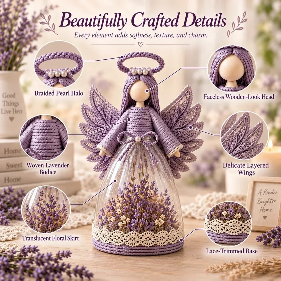 ⏳ Last Day 49% OFF – 👼 Blooming Guardian Angel Light | Floral LED Angel in Lavender, Rose & Sage ✨