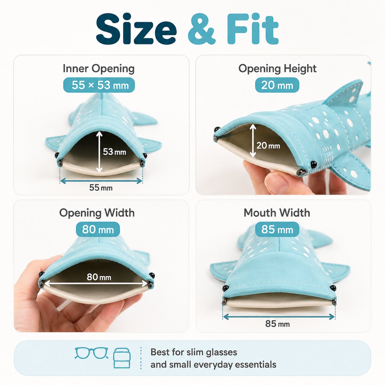 🔥Last Day 49% OFF - 🦈🌊Cute Shark Glasses Case | Shark-Shaped Storage Pouch For Everyday Essentials🌊