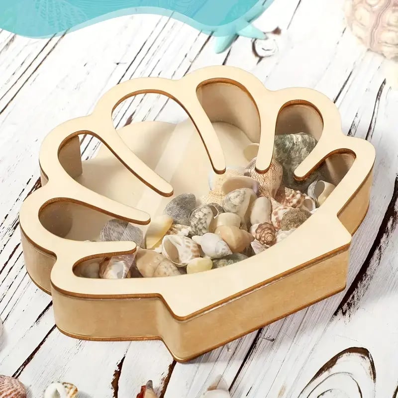 🌊 Ocean Memory Turtle Shadow Box – Coastal Seashell Display Keepsake for Beach Treasures & Travel Memories