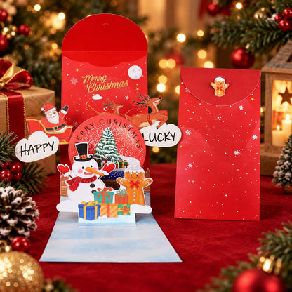 🎁3D Christmas Money Gift Card, Pop Up Holiday Card with Cash Envelope, Creative Christmas Greeting Card for Kids, Family & Loved Ones💵