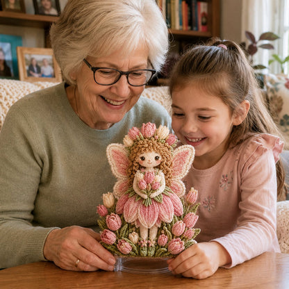 🔥 LAST DAY 49% OFF – 🌸🧚‍♀️ Flower Fairy 3D Fabric Poke Art Kit | No-Sew Fluffy Fabric Craft with Raised Floral Texture & Display-Ready Fairy Decor ✨