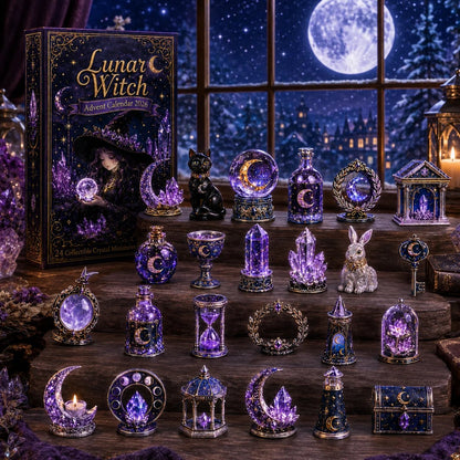 🔮Lunar Witch Advent Calendar 2026 – 24 Enchanted Crystal Miniatures for a Magical Moonlit Countdown