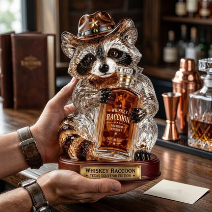 🦝 Statue en cristal de raton laveur Wild West Whiskey