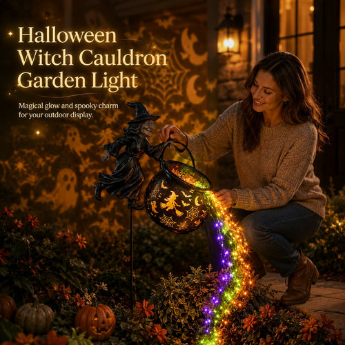 🔥HOT SALE 42% OFF✨🧙‍♀️Halloween Witch Cauldron Garden Light