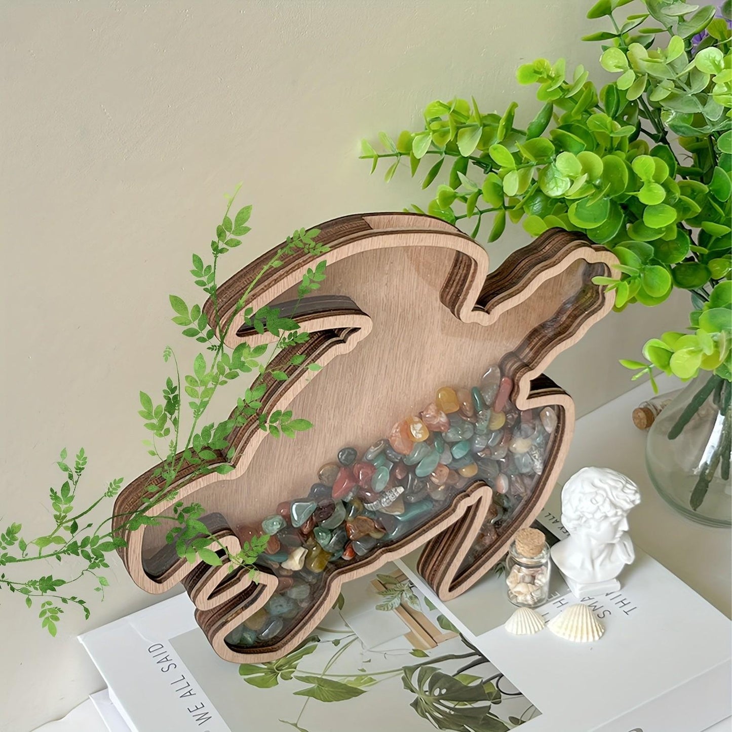 🌊 Ocean Memory Turtle Shadow Box – Coastal Seashell Display Keepsake for Beach Treasures & Travel Memories
