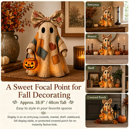 Lighted Vintage Patchwork Ghost