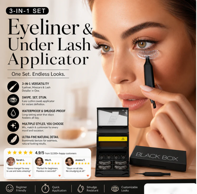 3-in-1 Eyeliner & Lower Lash Applicator Set