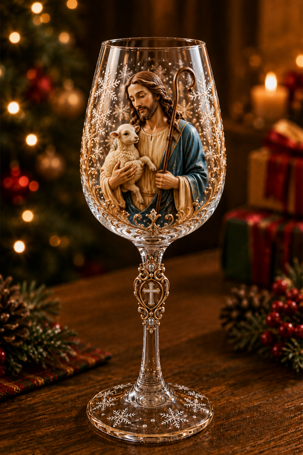 ✝️Faith & Grace 3D Christian Wine Glass Set ✨🎁