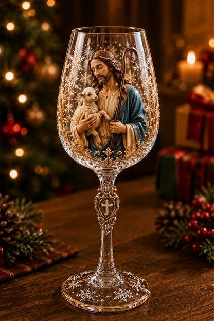 ✝️Faith & Grace 3D Christian Wine Glass Set ✨🎁