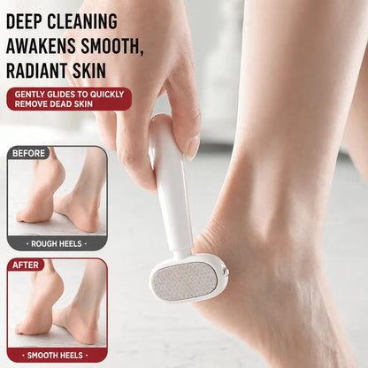 Dual‑Sided Foot Callus Remover, Replaceable Stainless Steel Blade Foot Scraper, Portable Manual Dead Skin Corn Remover, Safe Heels Exfoliator Pedicure Tool for Thick Hard Cracked Skin