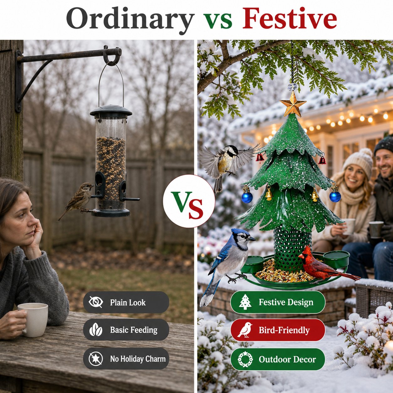 🎄Christmas Tree Bird Feeder - 🐦✨Festive Backyard Holiday Decor