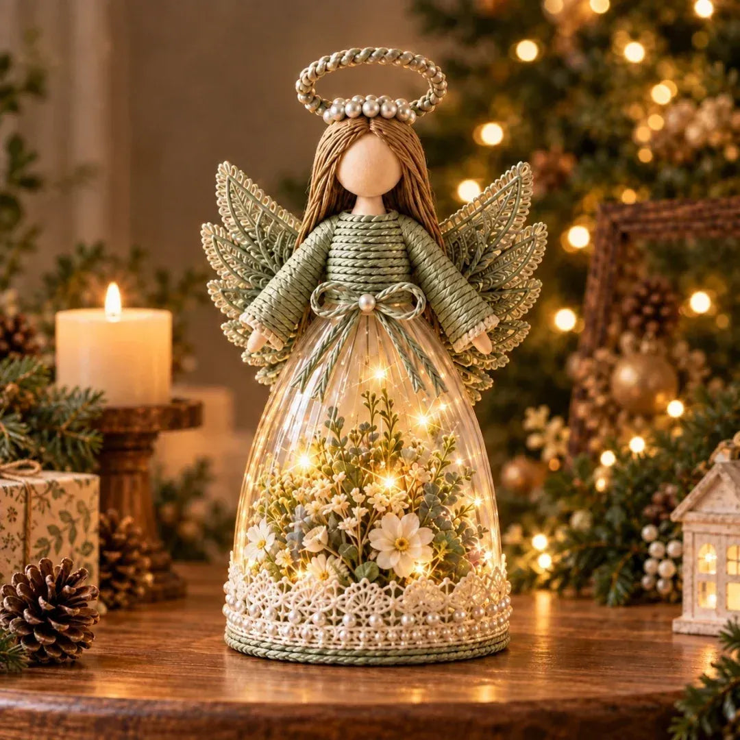 ⏳ Last Day 49% OFF – 👼 Blooming Guardian Angel Light | Floral LED Angel in Lavender, Rose & Sage ✨