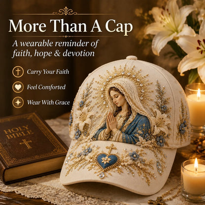 🔥 Last Day 49% OFF - ❤️ Sacred Faith Embroidered Baseball Cap | 3D Raised Christian Design, Unisex Comfortable Adjustable Hat for Church, Outdoor Walks & Daily Wear ✝️✨