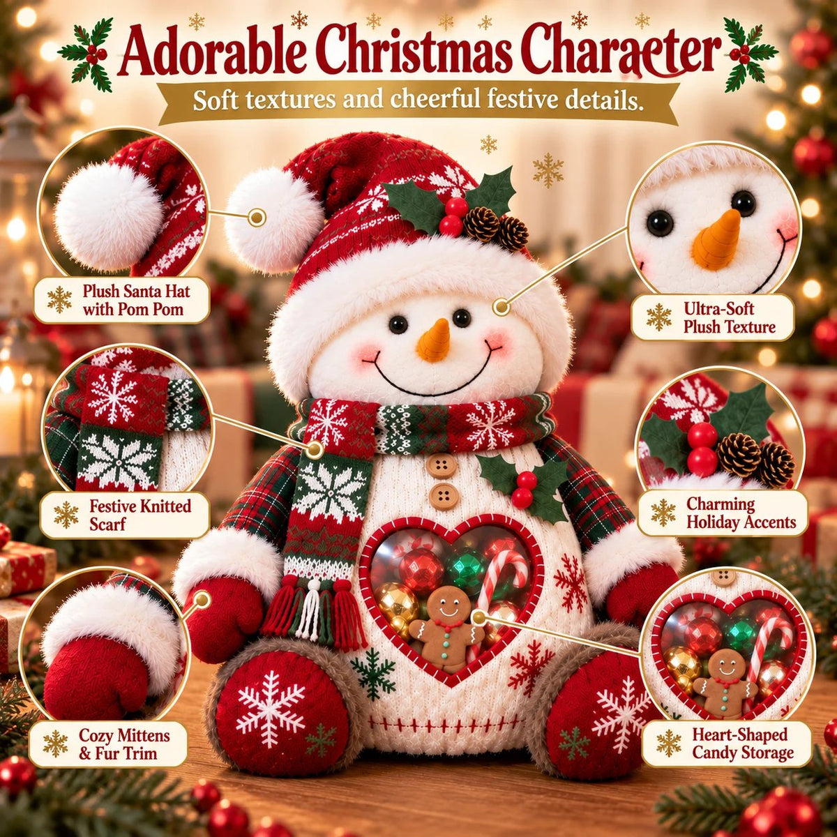 ⏰LAST DAY 50% OFF 💯🎅 Refillable Christmas Figurine Treat Holder 🍬