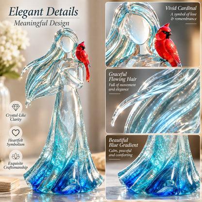 💃🐦Cardinal Memorial Woman Figurine – ❤️Crystal-Inspired Remembrance Gift for Loved Ones(📦Buy 2 Free Shipping)