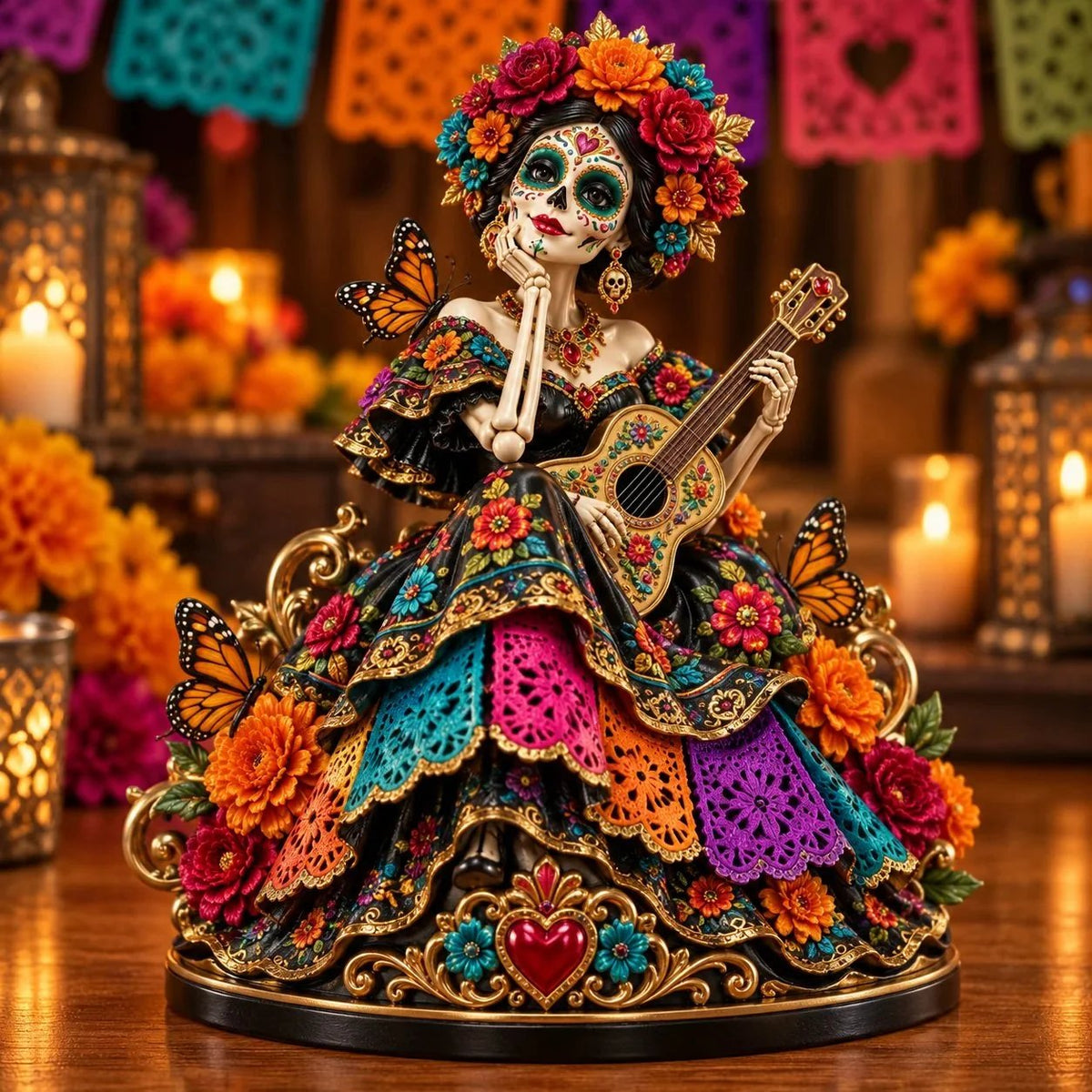 💀Day of the Dead Catrina Figurines – 3 Colorful Character Styles