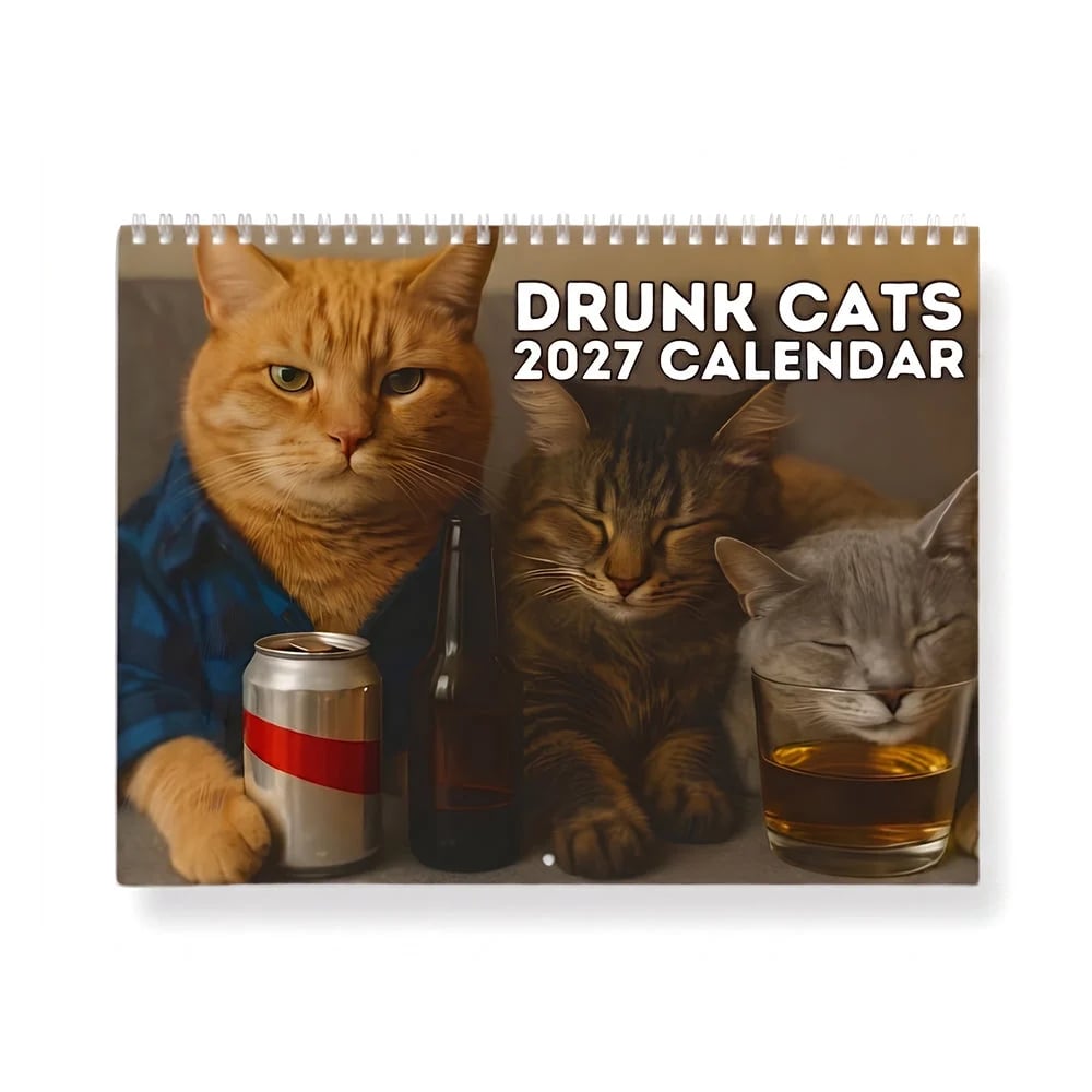 🔥Last Day 50% OFF 🍺🐱Drunk Cats 2027 Calendar