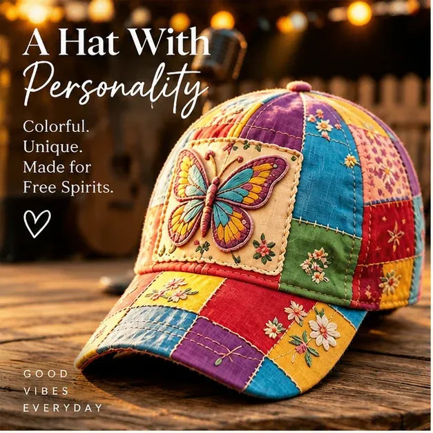 🧢Coat of Many Colors — Country Queen Butterfly Cap