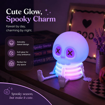 💀Last Day 50% OFF🔥Charming Silicone Skeleton Color Changing Bedside Night Light🔥