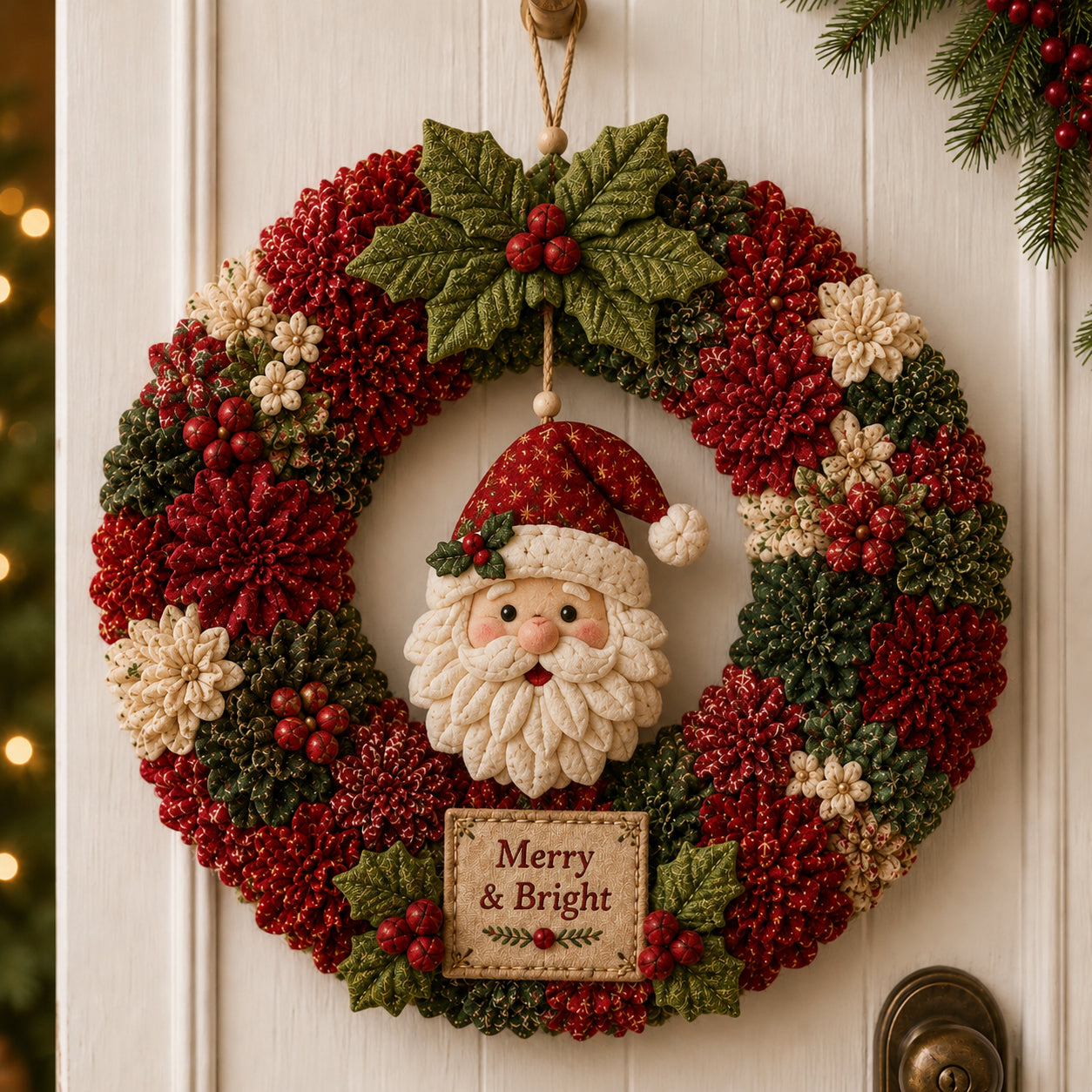 🔥49% Off Last Day - BUY 2 GET 1 FREE🔥🎄 3D Fabric Poke Wreath DIY Kit