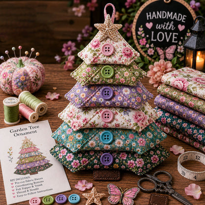 Layered Fabric Tree Ornament DIY Sewing Kit