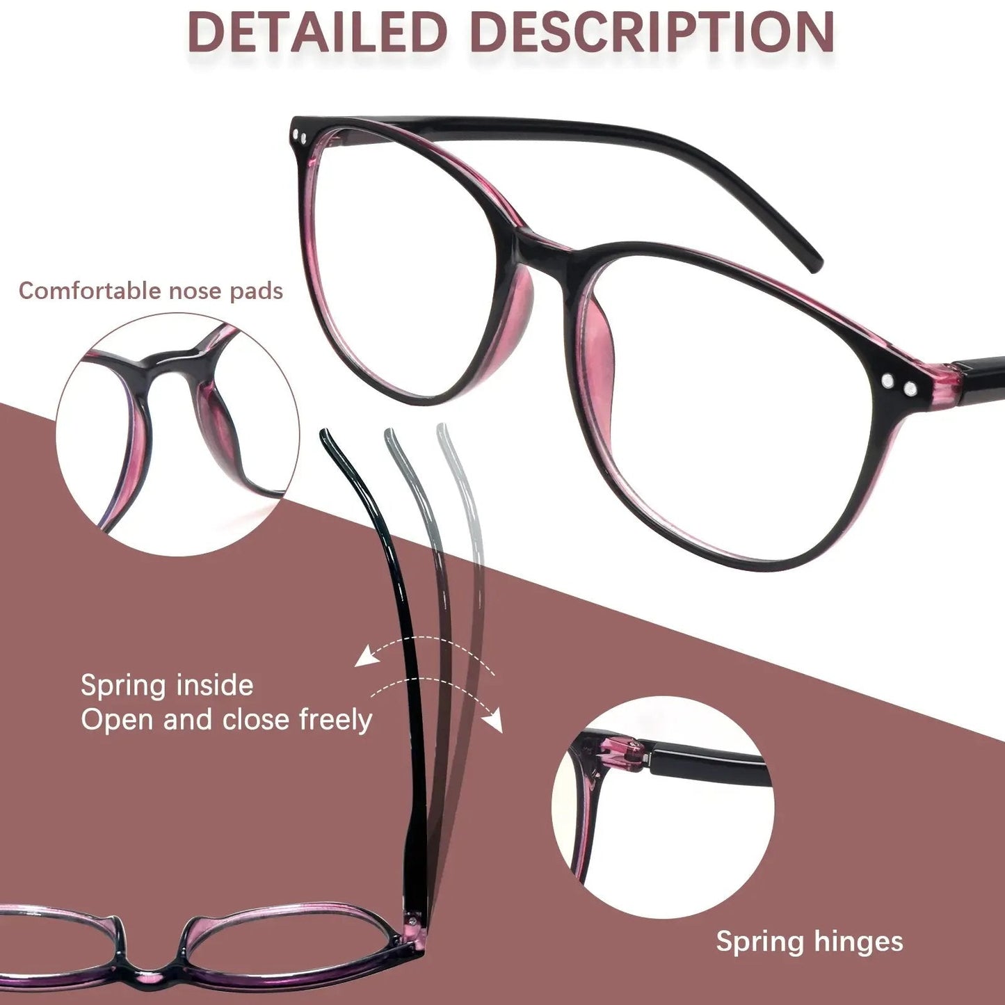 👓4 Pack Progressive Multifocal Reading Glasses for Women Style