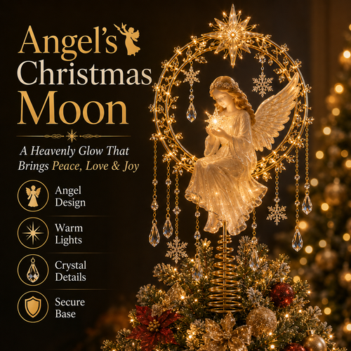 ✨ Angel’s Christmas Moon™ Lighted Angel Tree Topper