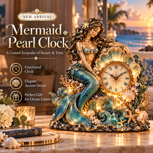 ✨ Last Day 50% OFF -🧜‍♀️Mermaid Pearl Clock