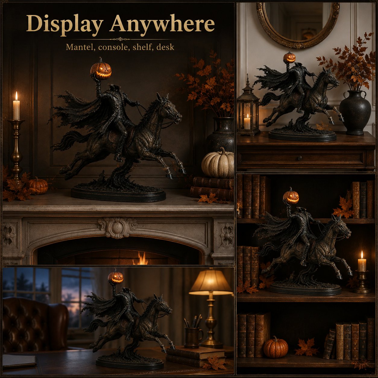 🎃🏇Midnight Chase Headless Horseman Statue