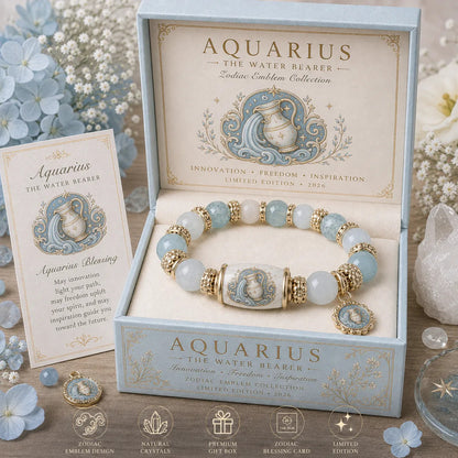 🔥Limited Edition💫 12 Zodiac Bracelet – Natural Chalcedony, Your Sign, Your Energy