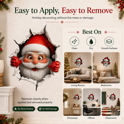 🔥Last Day 50% OFF-Creative 3D Christmas Santa Wall Sticker