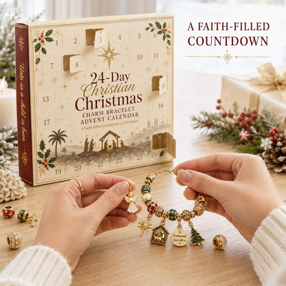 🔥LAST DAY 50% OFF - 24-Day Christian Christmas Charm Bracelet Advent Calendar