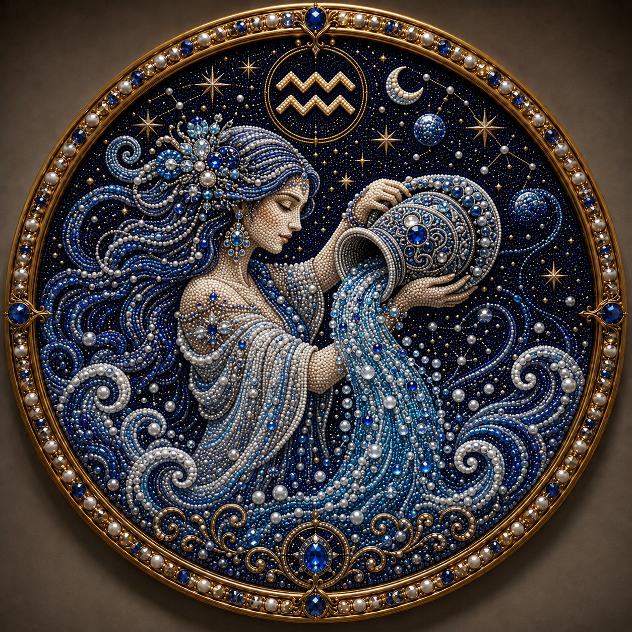 🔥HOT SALE 49% OFF – ✨ Premium 3D Pearl 12 Zodiac Signs Art Kit | Luxury Flocked Canvas with Scratch-Resistant Non-Fading Pearl Beads DIY Handmade Astrology Decor ♈🌙💎