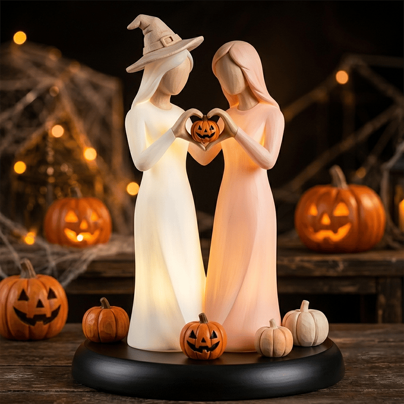 🔥LAST DAY 49% OFF - 🥰✨Light-Up Ghost Sisters Figurine