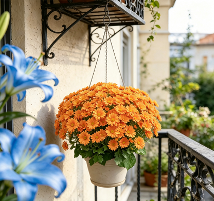💥Last Day 70% OFF🌼- Artificial Outdoor Sunset Mums Flowers - UV resistant, Waterproof, Windproof