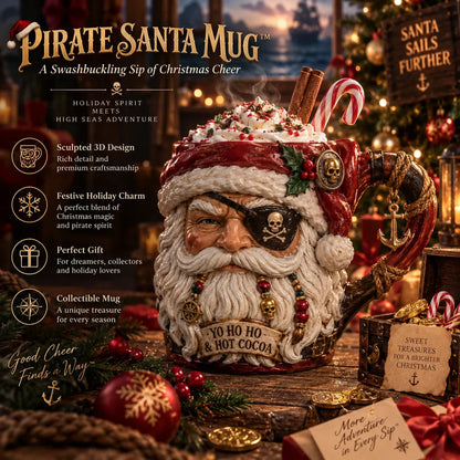 ⏳ Last Day 49% OFF – 💀🎅 3D Dark Christmas Santa Mug Collection | Skull Santa & Pirate Santa Designs with Sculpted Holiday Details ☠️
