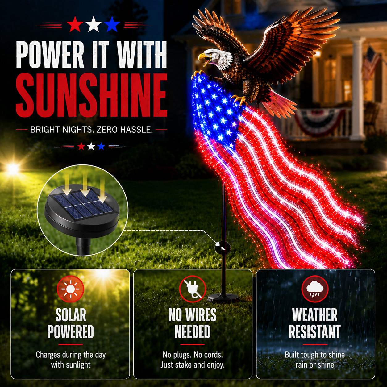 🇺🇸 250th Anniversary Sale - 50% OFF 🦅 Eagle of Freedom™ Solar Garden Light