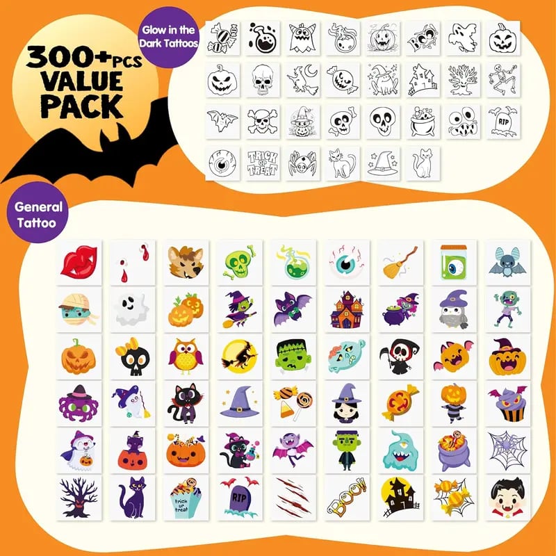 🎃Halloween Tattoo Mega Pack: 300+ Glowing Designs for Trick-or-Treat👻