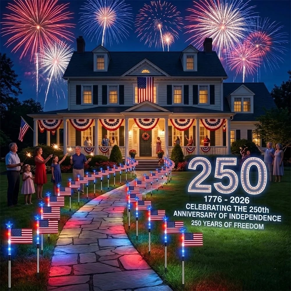 🔥Letzter Tag: 49% RABATT🔥8 Solar-Wegeleuchten mit amerikanischer Flagge – Rot, Weiß & Blau für den Garten zum 250. Unabhängigkeitsjubiläum 🇺🇸✨