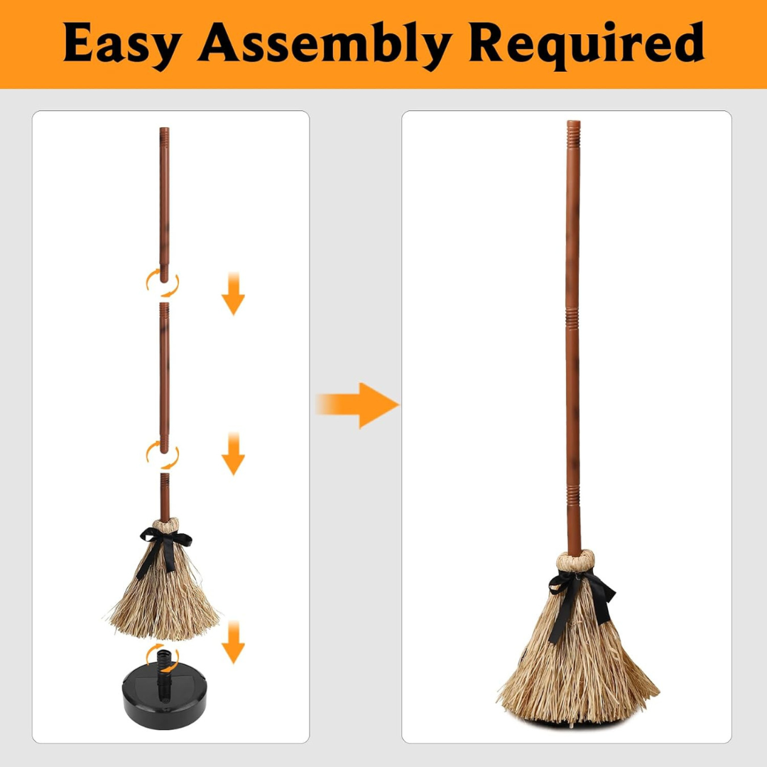 Tall Animated Floating Witch's Broom