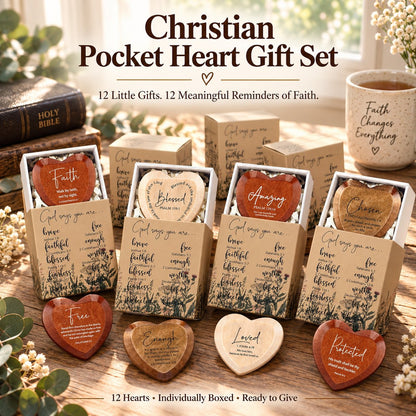 🔥LAST DAY 50% OFF - ✝️❤️Christian Pocket Heart Gift Set (Set of 12)