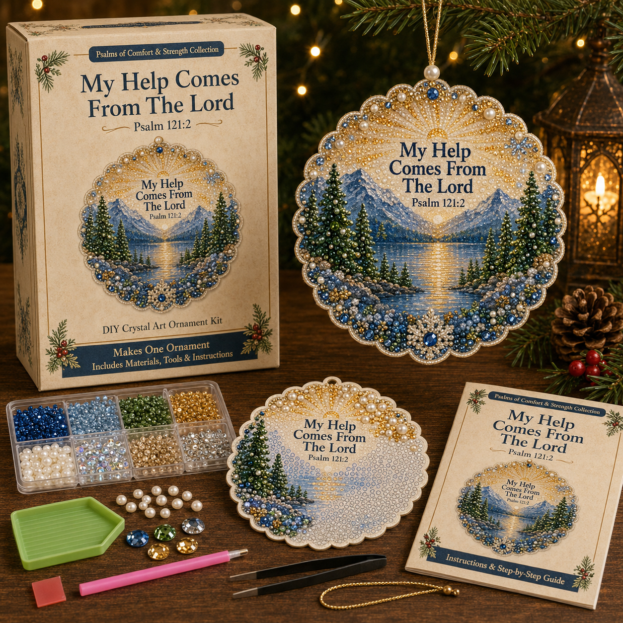 🔥49% Off Last Day - BUY 2 GET 1 FREE（3PCS)✝️ Psalms of Comfort & Strength Pearl Diamond Art Hanging Ornament Kit