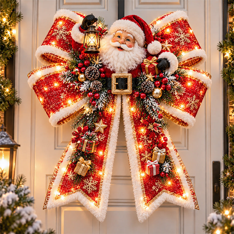 🎀🎄 Christmas Magic Bow Door Hangers – Oversized Light-Up Holiday Bows in 6 Festive Styles