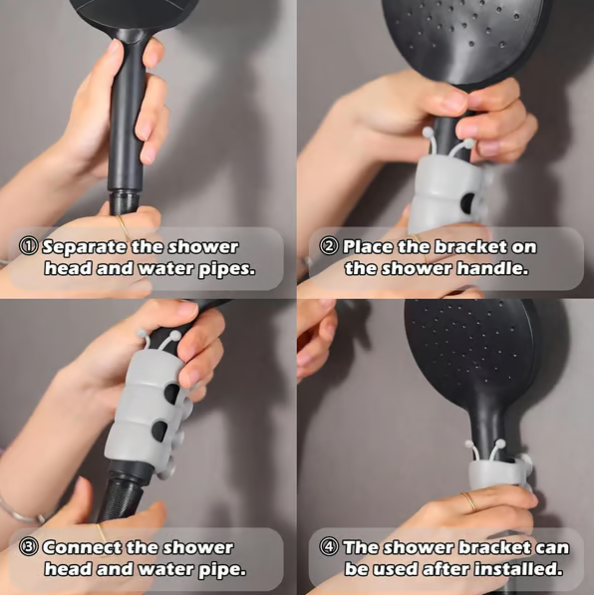 🎉Factory Clearance Sale 60% OFF📦Strong Suction Cup Shower Head Holder, No Drill Removable Shower Head Mount Bracket