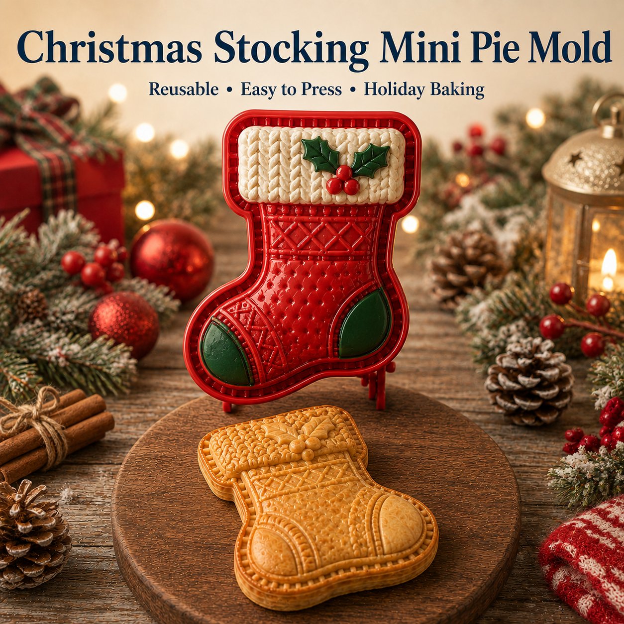 🎄 9-Design Christmas Mini Pie Mold Collection🥧✨